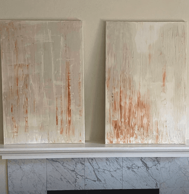 Plaster paintings on mantel
