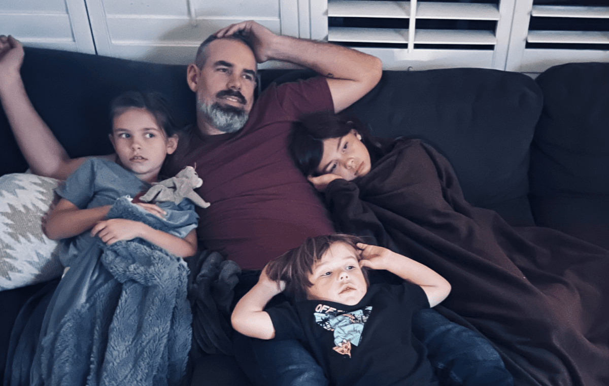 Family on the couch