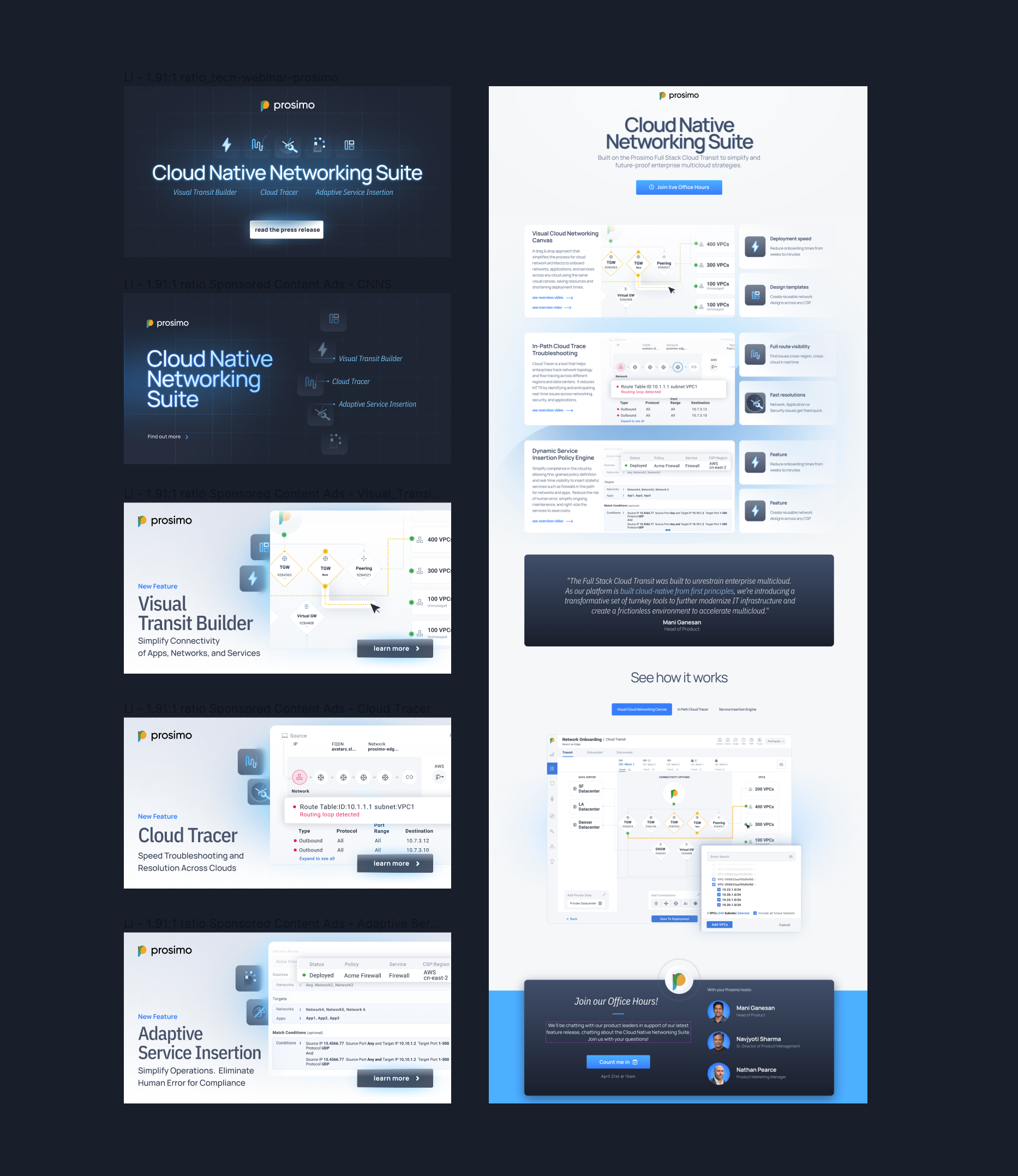 Various Prosimo Web Designs — 3